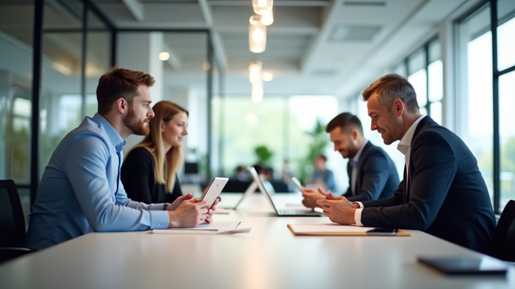 Team von Fintech-Experten im modernen Büro in Hamburg, zusammen bei der Arbeit, professionelle Umgebung